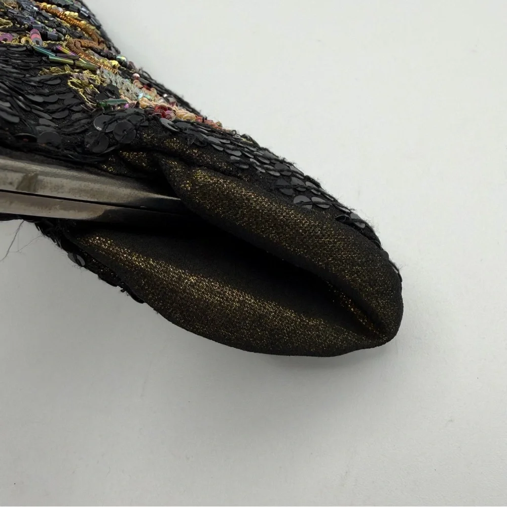 Vintage White House Black Market Sequin Embroidered Floral Kiss Lock Clutch Bag‎ - Picture 4 of 6